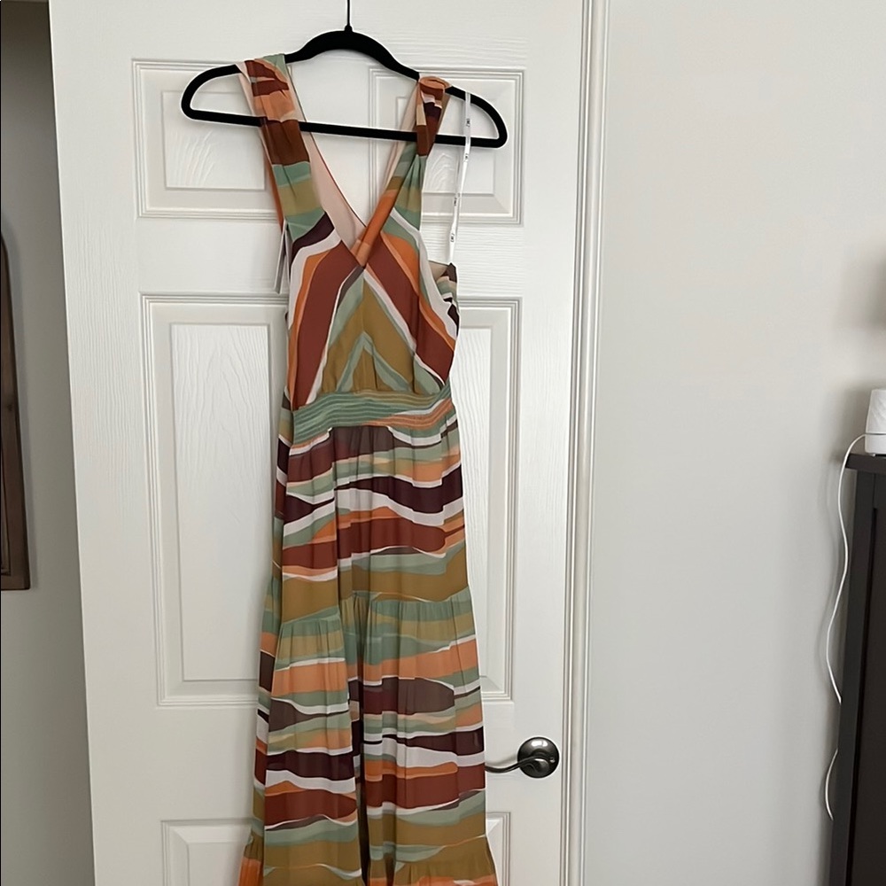 Daniel Rainn Cross Back Halter Maxi